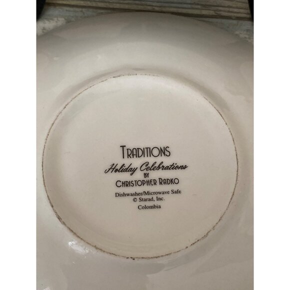 Christopher Radko Traditions Holiday Celebrations Cup & Saucer Set Christmas Tre - Picture 8 of 9